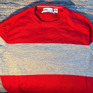 Calvin Klein Men's Red and Gray Crewneck Sweater